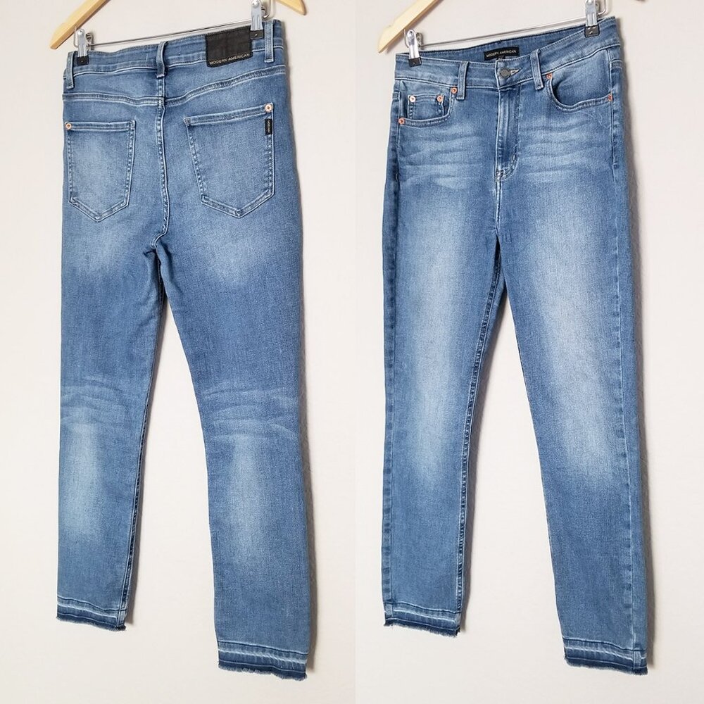 Modern American Soho Crop High Waist Denim Jeans Size 27 Diana Medium Wash $148 - Picture 15 of 16